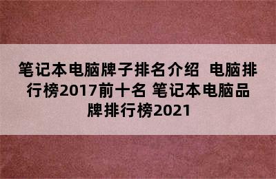 笔记本电脑牌子排名介绍  电脑排行榜2017前十名 笔记本电脑品牌排行榜2021